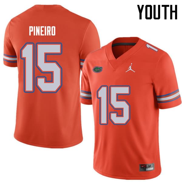 Youth NCAA Florida Gators Eddy Pineiro #15 Stitched Authentic Jordan Brand Orange College Football Jersey DPE4665QI